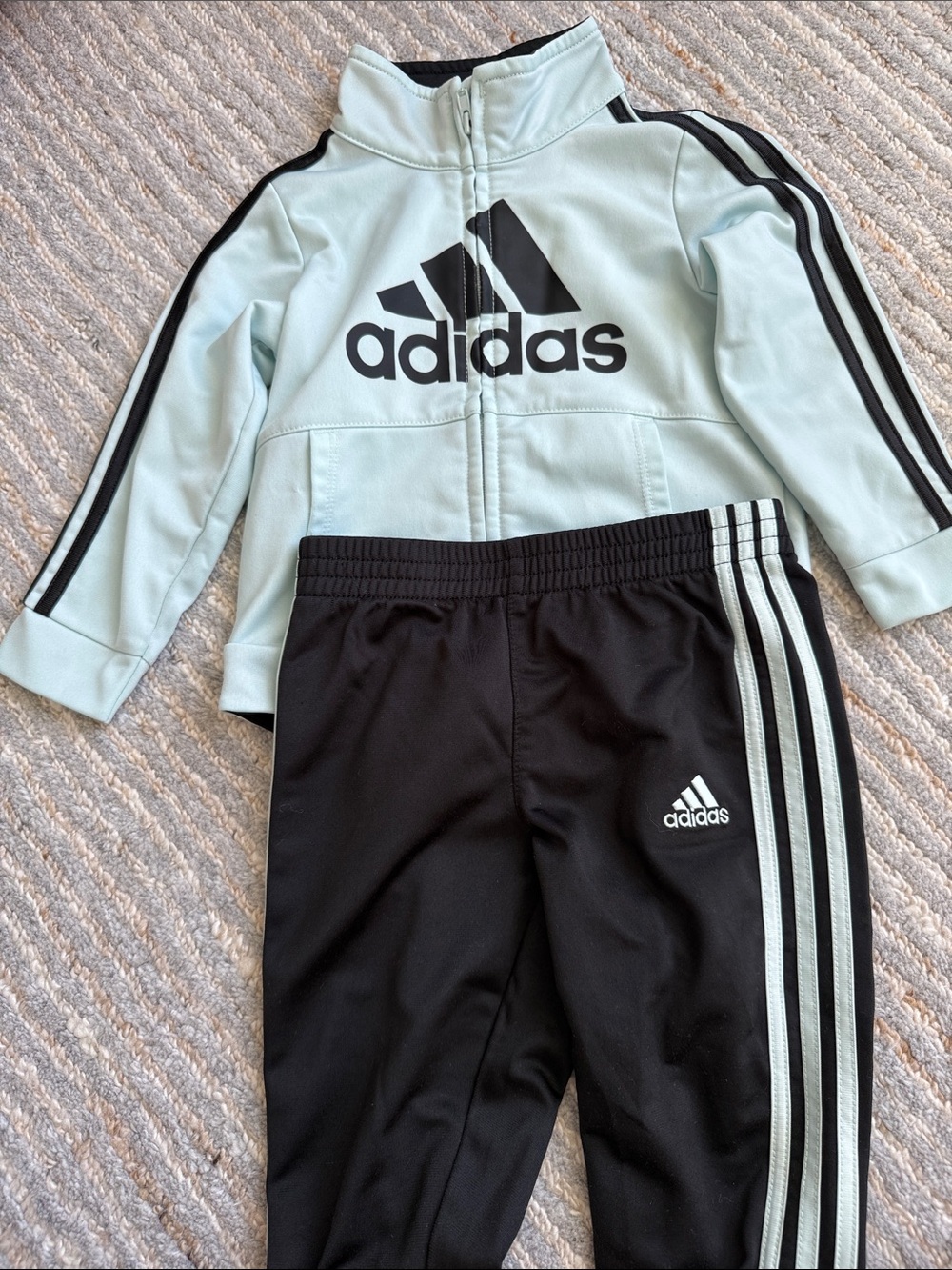 adidas Kids Mint & Black Jogger Set